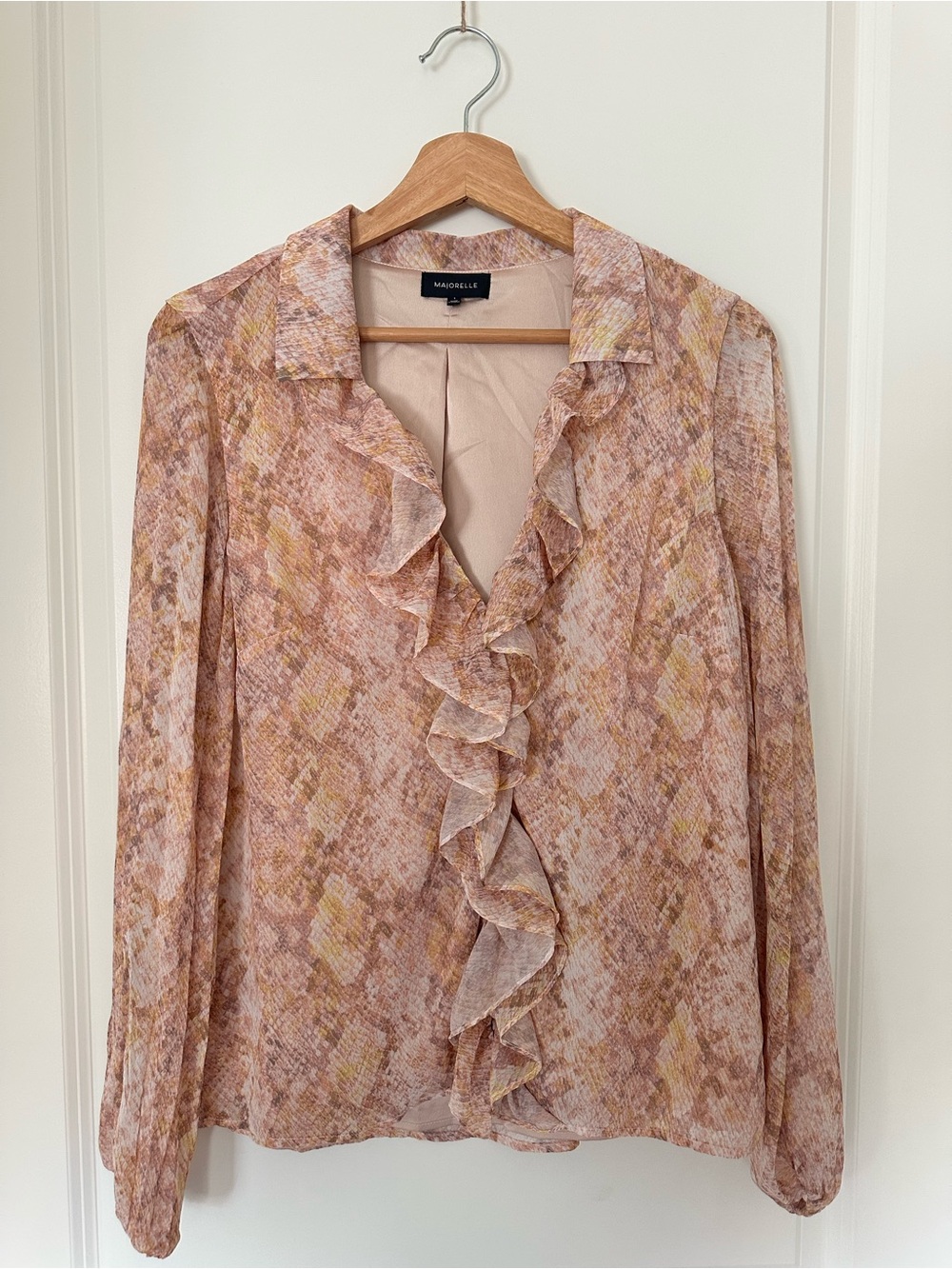 MAJORELLE Ruffled Front Blouse